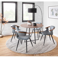 Lumisource DT-43COSMO2 BKWL Cosmo Contemporary Dining Table in Black Metal and Walnut Wood Top